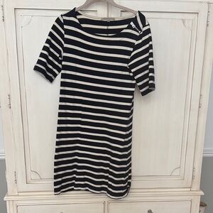 GAP Black and Cream Striped Mini Dress